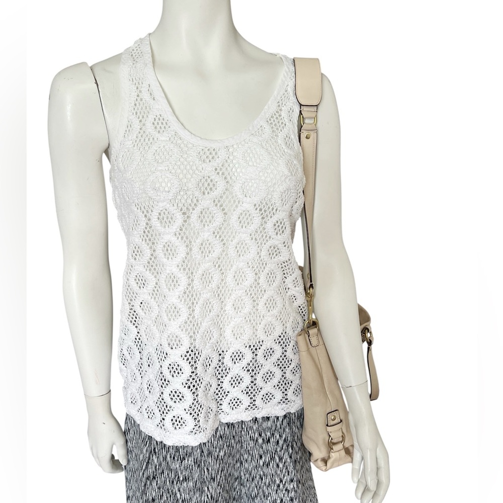BANANA REPUBLIC Crochet White Lace Sleeveless Tank Top Size Small